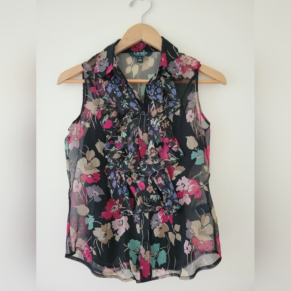 Ralph Lauren floral top sleeveless size 2P